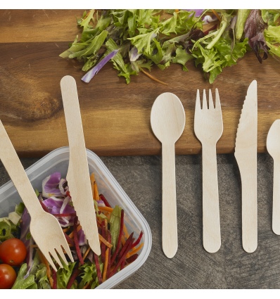 50 Biodegradable Wooden Cutlery Pieces