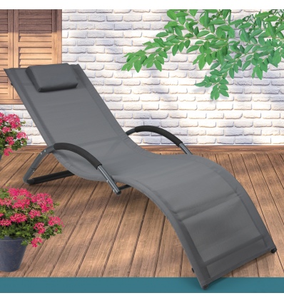 Grey Steel Sun Lounger [179102]