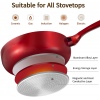 HITECLIFE Metallic Red Non Stick 10 Pc Aluminium Pan Set With Matching Handles [N9101]