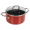 HITECLIFE Metallic Red Non Stick 10 Pc Aluminium Pan Set With Metal Handles [N9103]