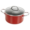 HITECLIFE Metallic Red Non Stick 10 Pc Aluminium Pan Set With Metal Handles [N9103]