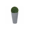 Round Flower Plant Pot Stone Effect With Buxus