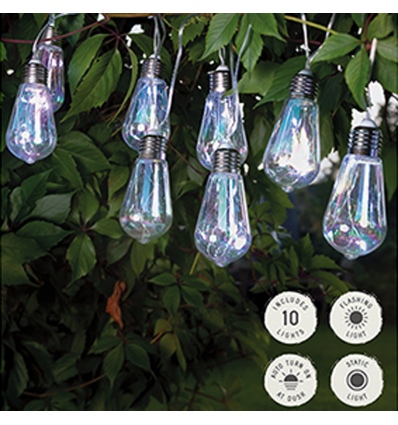 10 Solar Iridescent Lights Bulb String Lights [348409]