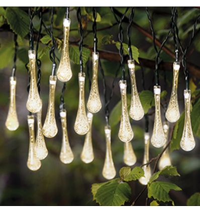 Tear Drop Solar String Lights Warm White [348843]