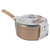 URBN-CHEF Rose Gold Pots & Pans With Wood Look Handles