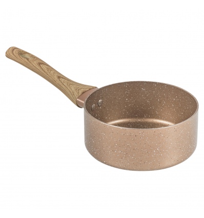 URBN-CHEF Rose Gold Pots & Pans With Wood Look Handles