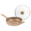 URBN-CHEF Rose Gold Pots & Pans With Wood Look Handles