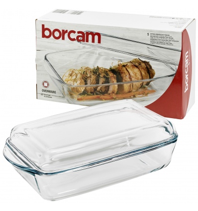 2.75L Borcam Rectangle Casserole Dish With Lid  [192386]