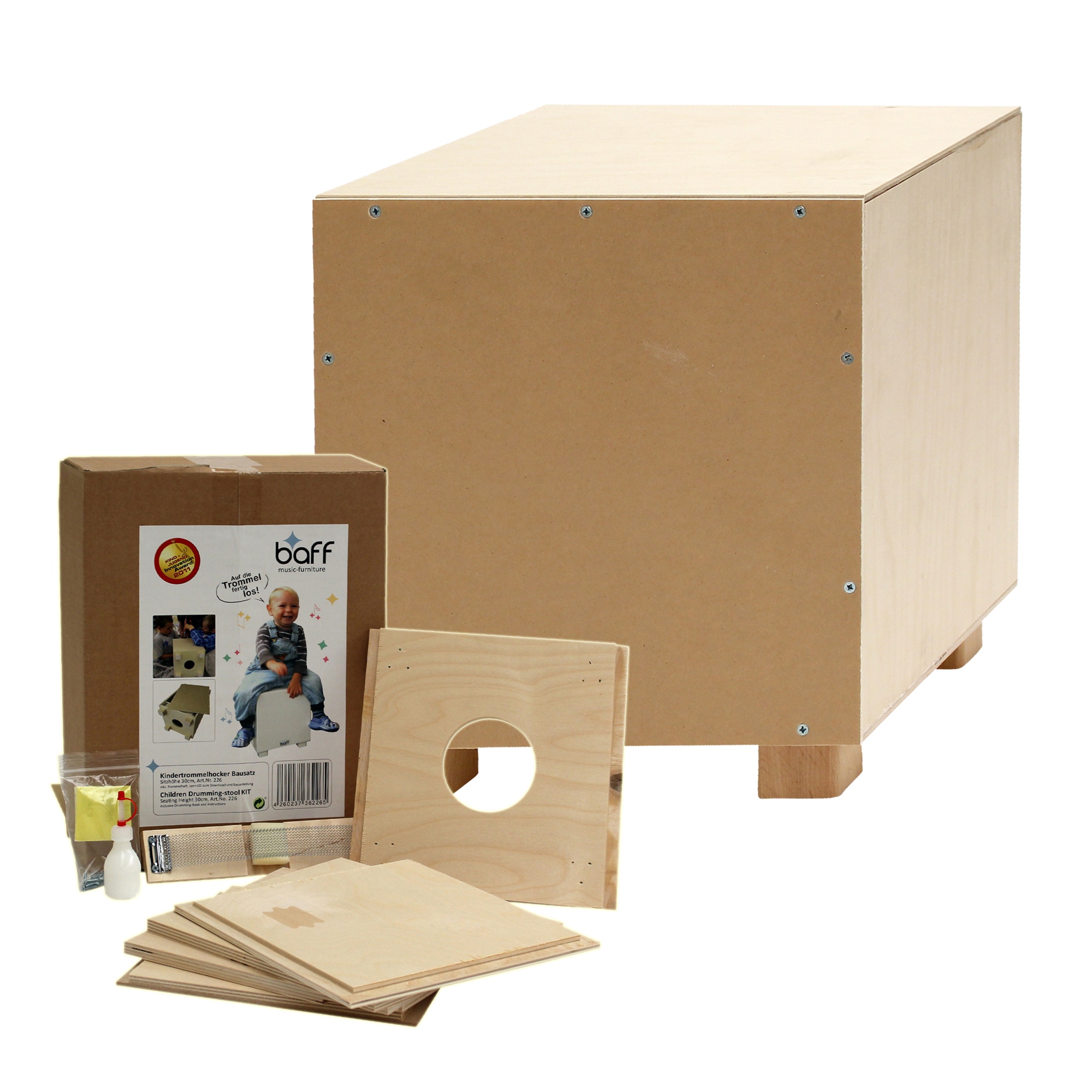 Cajon Childrens 30cm Hocker Hand Trommel Hocker Beatbox Stuhl Kinder