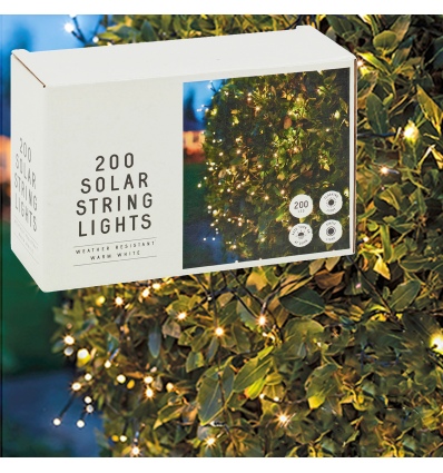 200 LED Solar String Lights Warm White [348362]