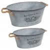 Garden Metal Basin 2 Pcs [140098]