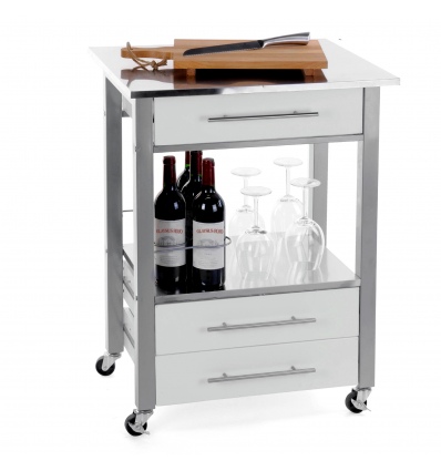 Metal White Kitchen Trolley [605924]