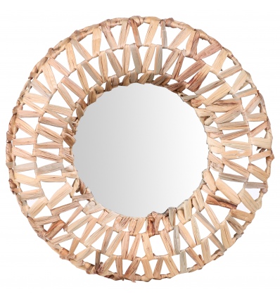 Round Mirror With Sea Grass Frame [252191]