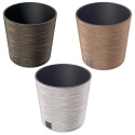 FURU ECO SLIM LOW Wood Effect Round Flower Pot