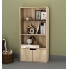 4 Tier Bookcase Cupboard 58x29x118cm With Doors