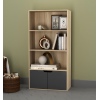 4 Tier Bookcase Cupboard 58x29x118cm With Doors