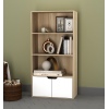 4 Tier Bookcase Cupboard 58x29x118cm With Doors