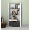 4 Tier Bookcase Cupboard 58x29x118cm With Doors