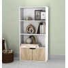 4 Tier Bookcase Cupboard 58x29x118cm With Doors