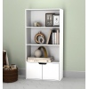 4 Tier Bookcase Cupboard 58x29x118cm With Doors