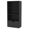 4 Tier Bookcase Cupboard 58x29x118cm With Doors