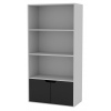 4 Tier Bookcase Cupboard 58x29x118cm With Doors