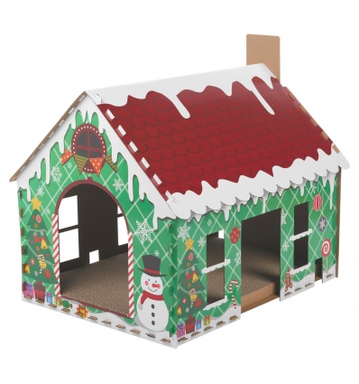 Cardboard Christmas Cat House [329491]