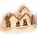 LED Light Up Wooden Xmas House [253657]