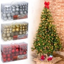 100 Assorted Sized Christmas Baubles in PVC Box