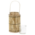 Bamboo Lantern With Glass [252184]