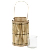 Bamboo Lantern With Glass [252184]