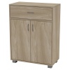 STAKK Free Standing 2 Door 1 Drawer Cabinet + Wide 3 Tier Shelf