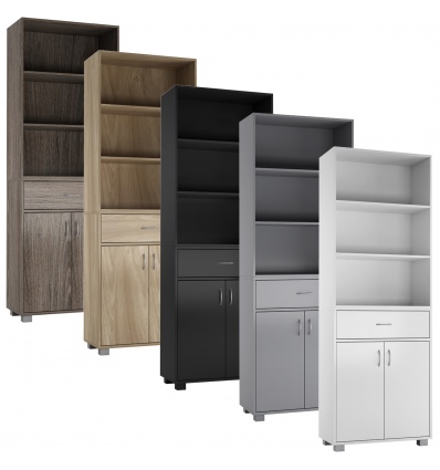 STAKK Free Standing 2 Door 1 Drawer Cabinet + Wide 3 Tier Shelf