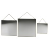 3 Gold Rimmed Hanging Square Mirrors Set [011938]