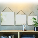 3 Gold Rimmed Hanging Square Mirrors Set [011938]