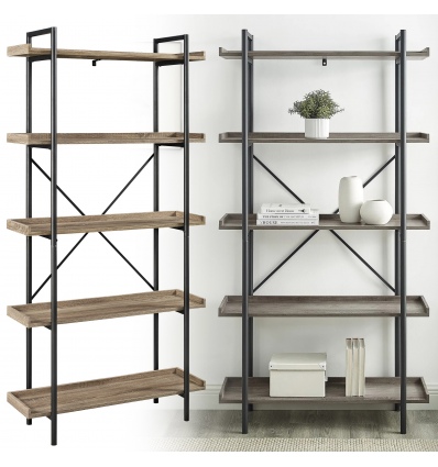 68" Industrial Collection Metal Bookcase