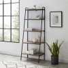 Arlo 72" Industrial Metal & Wood Modern Ladder Bookshelf