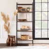 Arlo 72" Industrial Metal & Wood Modern Ladder Bookshelf