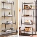 Arlo 72" Industrial Style Metal & Wood Modern Look Ladder Bookshelf