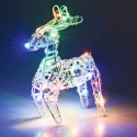 20cm Acrylic Reindeer with 20 Colour LED Lights [615654]