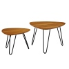 2Pcs Mid Century Modern Coffee Table Set - Walnut [777210]