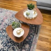 2Pcs Mid Century Modern Coffee Table Set - Walnut [777210]