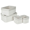 4 Piece Linen Lined Bamboo Basket Set [138659]