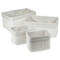 4 Piece Linen Lined Bamboo Basket Set [138659]