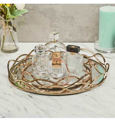 Eternity Design Glass Mirror Candle Tray