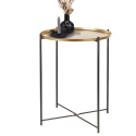 Black & Gold Metal Folding Table [271981]