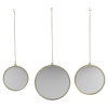 3 Round Gold Hanging Mirrors Set [137225]