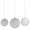 3 Round Gold Hanging Mirrors Set [137225]