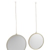 3 Round Gold Hanging Mirrors Set [137225]