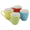 4 Colourful Patterened Porcelain Mugs - Sleeve Pack